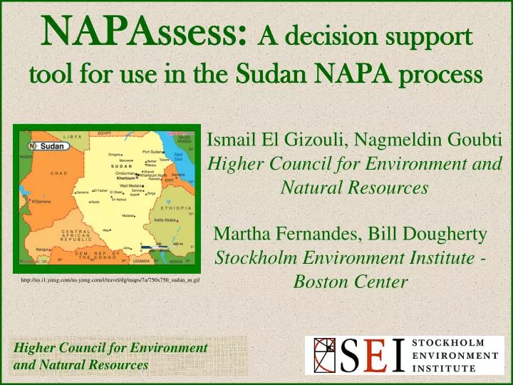 napassess a decision support tool for use in the sudan napa process