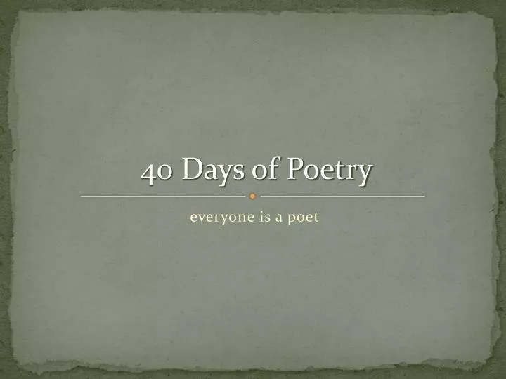 everyone is a poet