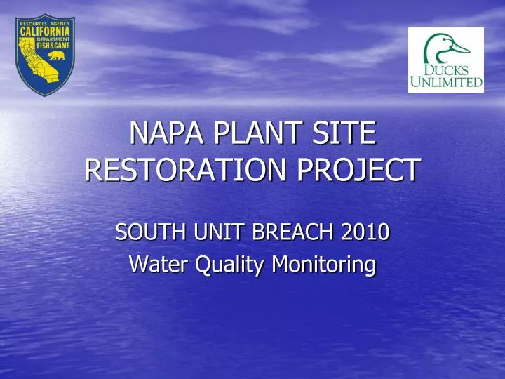 napa plant site restoration project