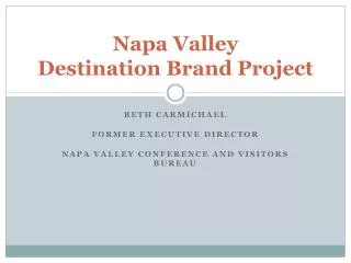 Napa Valley Destination Brand Project