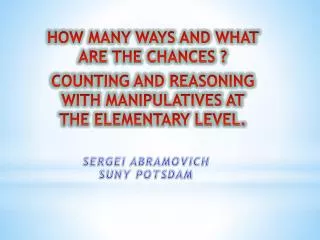 SERGEI ABRAMOVICH SUNY POTSDAM