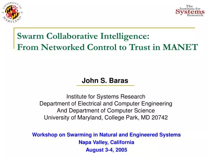 swarm collaborative intelligence from networked control to trust in manet
