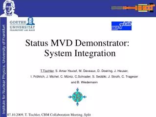 Status MVD Demonstrator: System Integration