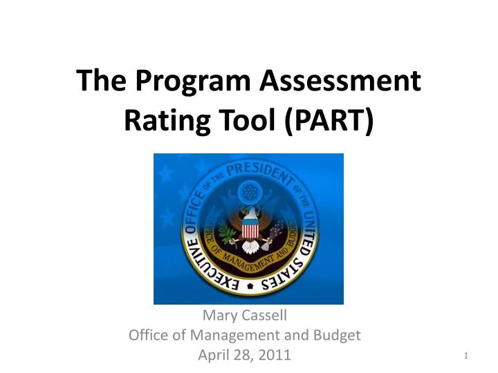 the program assessment rating tool part