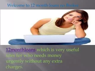 12 month loans no brokers