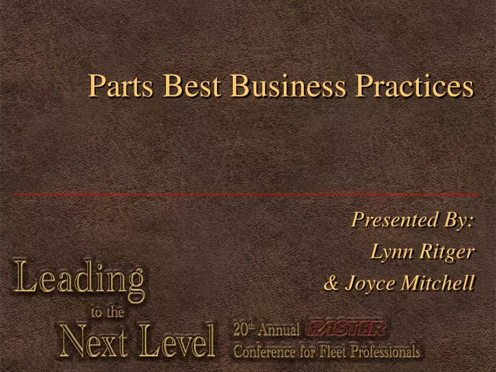 parts best business practices