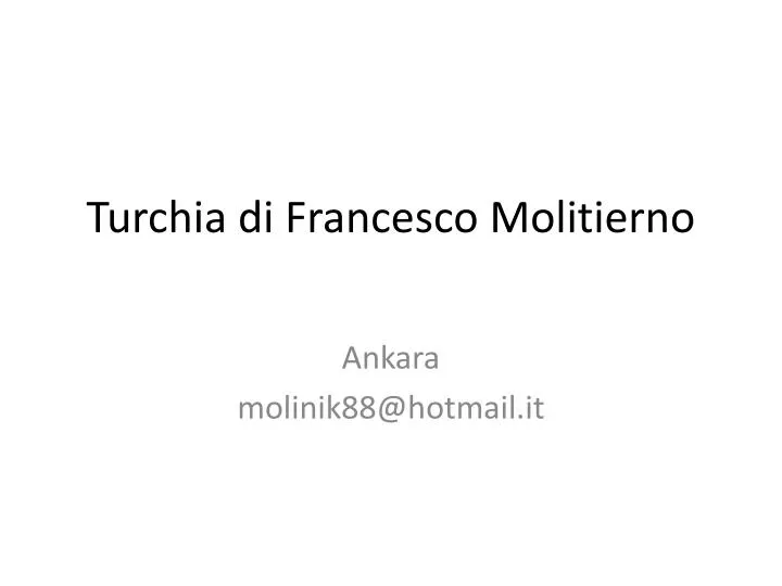 turchia di francesco molitierno