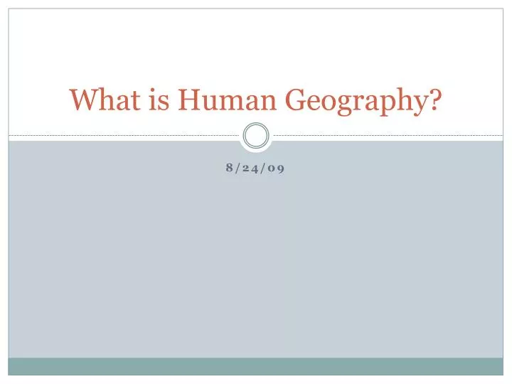 what is human geography
