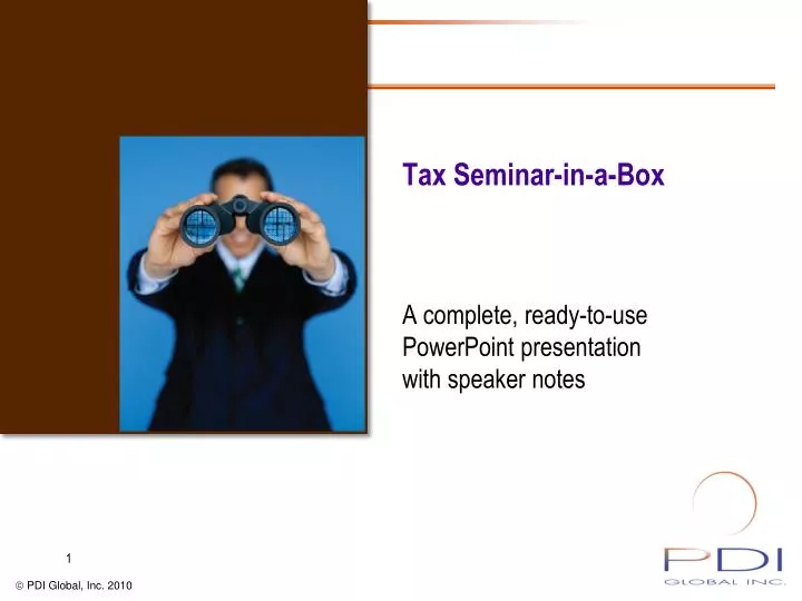 tax seminar in a box