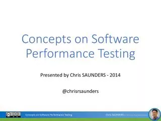 Concepts on Software Performance Testing