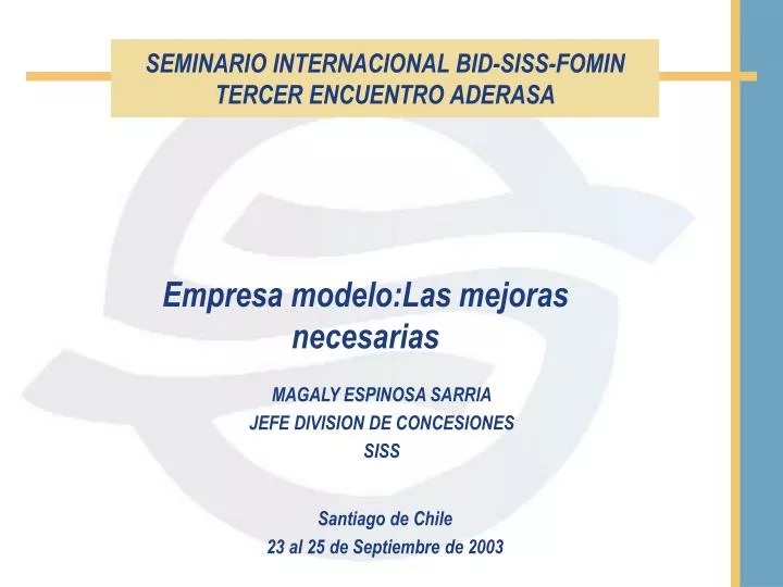 seminario internacional bid siss fomin tercer encuentro aderasa