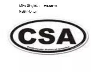 Mike Singleton Weapons Keith Horton