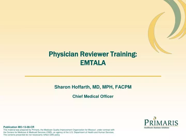 physician reviewer training emtala