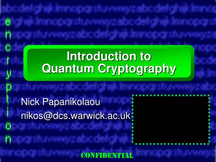 introduction to quantum cryptography