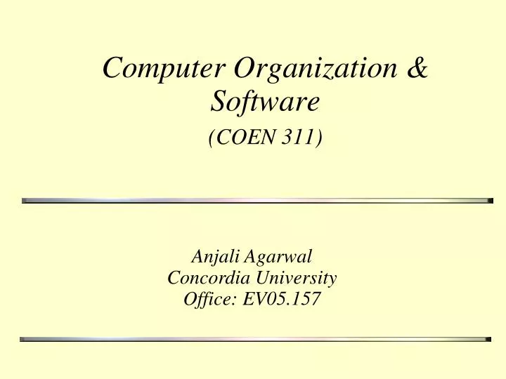 computer organization software coen 311