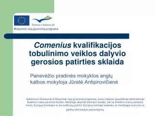 comenius kvalifikacijos tobulinimo veiklos dalyvio gerosios patirties sklaida