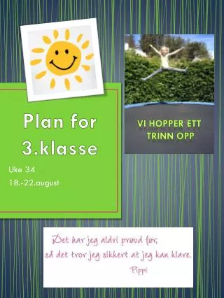 plan for 3 klasse