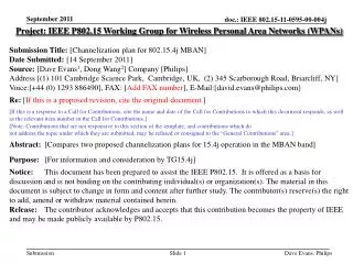 Project: IEEE P802.15 Working Group for Wireless Personal Area Networks (WPANs)