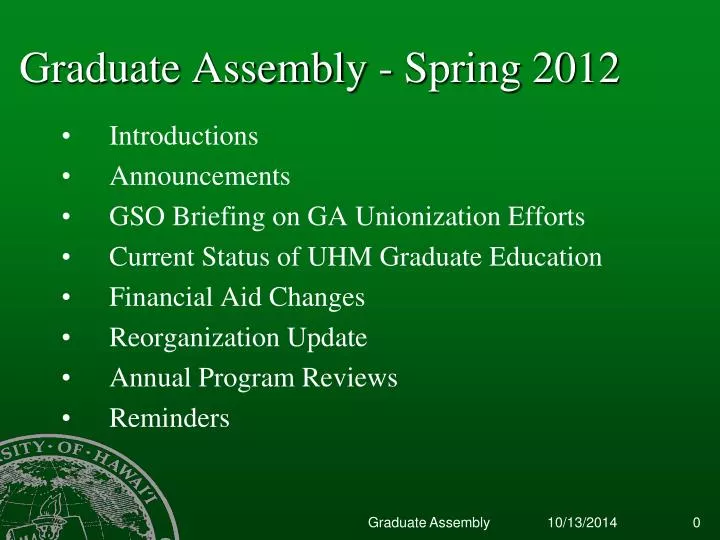 graduate assembly spring 2012
