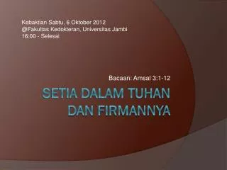 bacaan amsal 3 1 12
