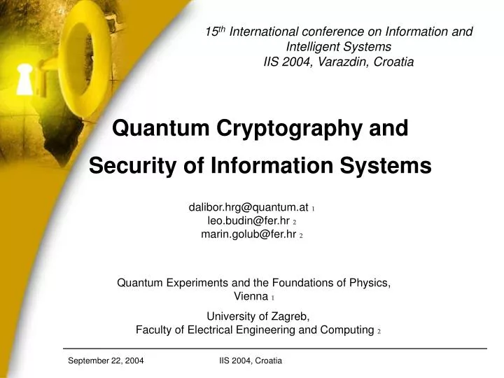 quantum cryptography and security of information systems