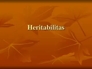 heritabilitas