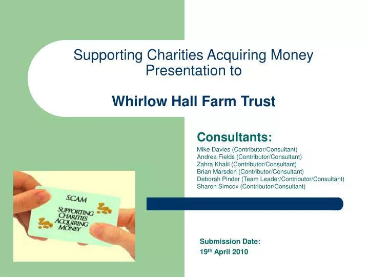 supporting charities acquiring money presentation to whirlow hall farm trust
