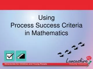 Using Process Success Criteria in Mathematics