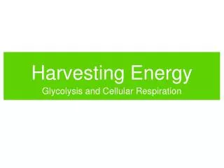 Harvesting Energy