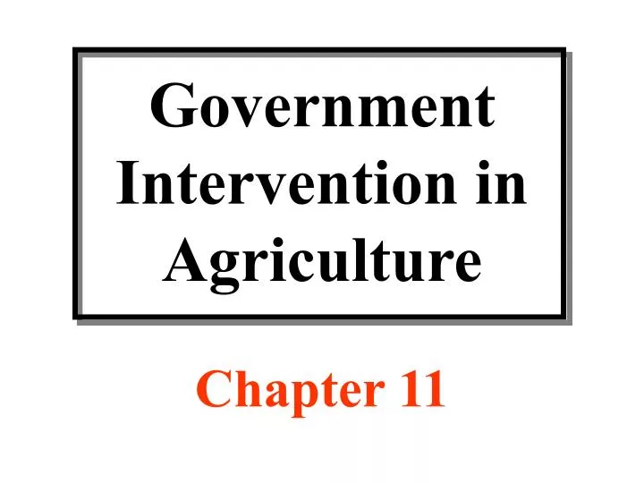 government intervention in agriculture