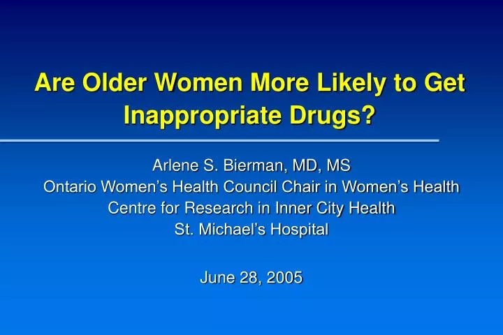are older women more likely to get inappropriate drugs