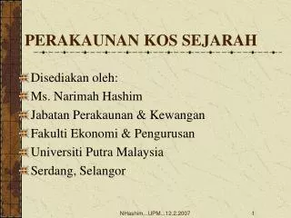 perakaunan kos sejarah
