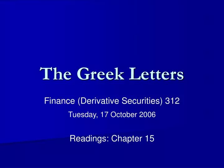 the greek letters