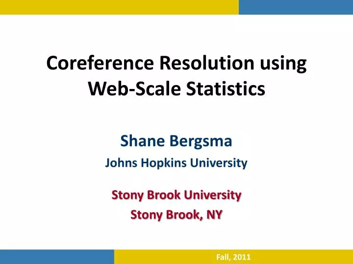 coreference resolution using web scale statistics