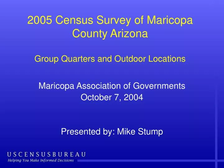 2005 census survey of maricopa county arizona group quarters and outdoor locations