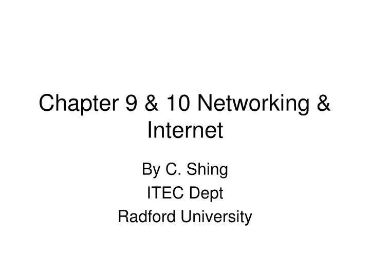 chapter 9 10 networking internet