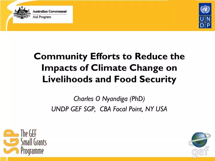 community efforts to reduce the impacts of climate change on livelihoods and food security