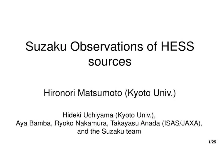 suzaku observations of hess sources