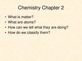 Chemistry Chapter 2