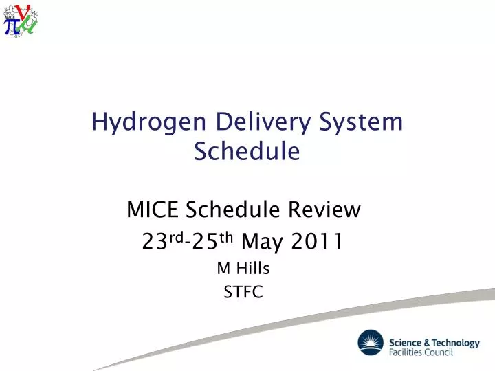 hydrogen delivery system schedule