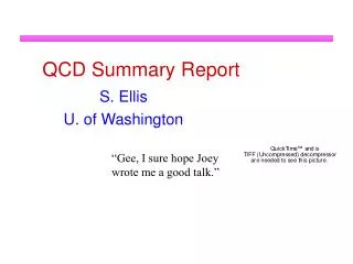 QCD Summary Report