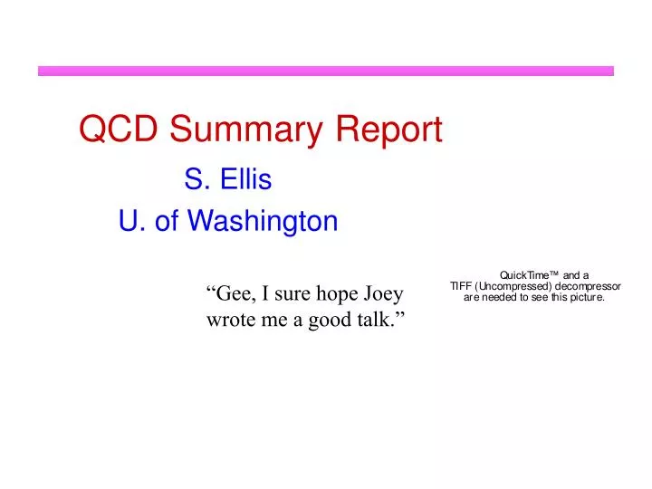 qcd summary report