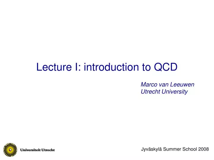 lecture i introduction to qcd