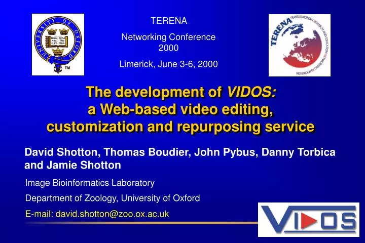 the development of vidos a web based video editing customization and repurposing service