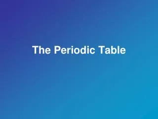 the periodic table