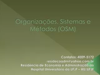 organiza es sistemas e m todos osm