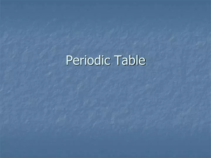 periodic table