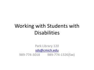 working with students with disabilities