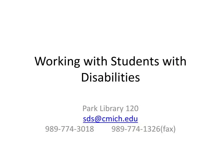 working with students with disabilities