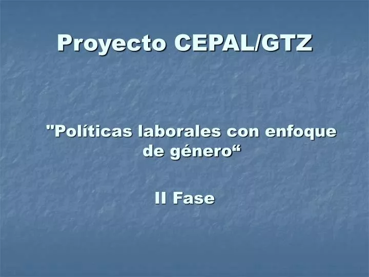 proyecto cepal gtz